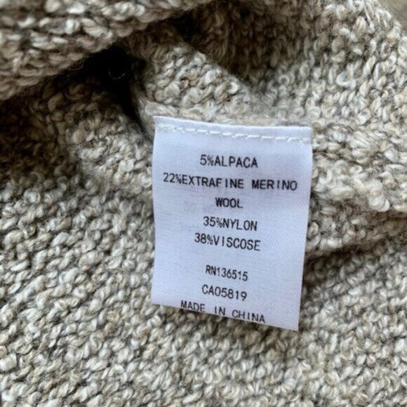 Anthropologie One Grey Day Grace Sweater Merino Alpaca Wool Knit Coastal Brown S - Picture 14 of 16